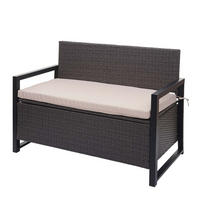 POLY-RATTAN 2ER SITZBANK Grau, Beige - Beige/Grau, Kunststoff (117/87/57cm) - MCW