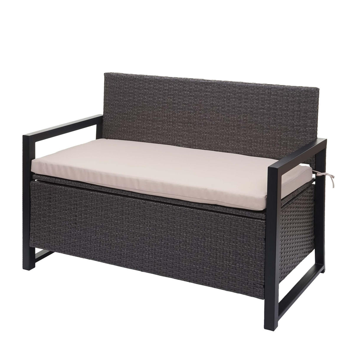 POLY-RATTAN 2ER SITZBANK Grau, Beige - Beige/Grau, Kunststoff (117/87/57cm) - MCW