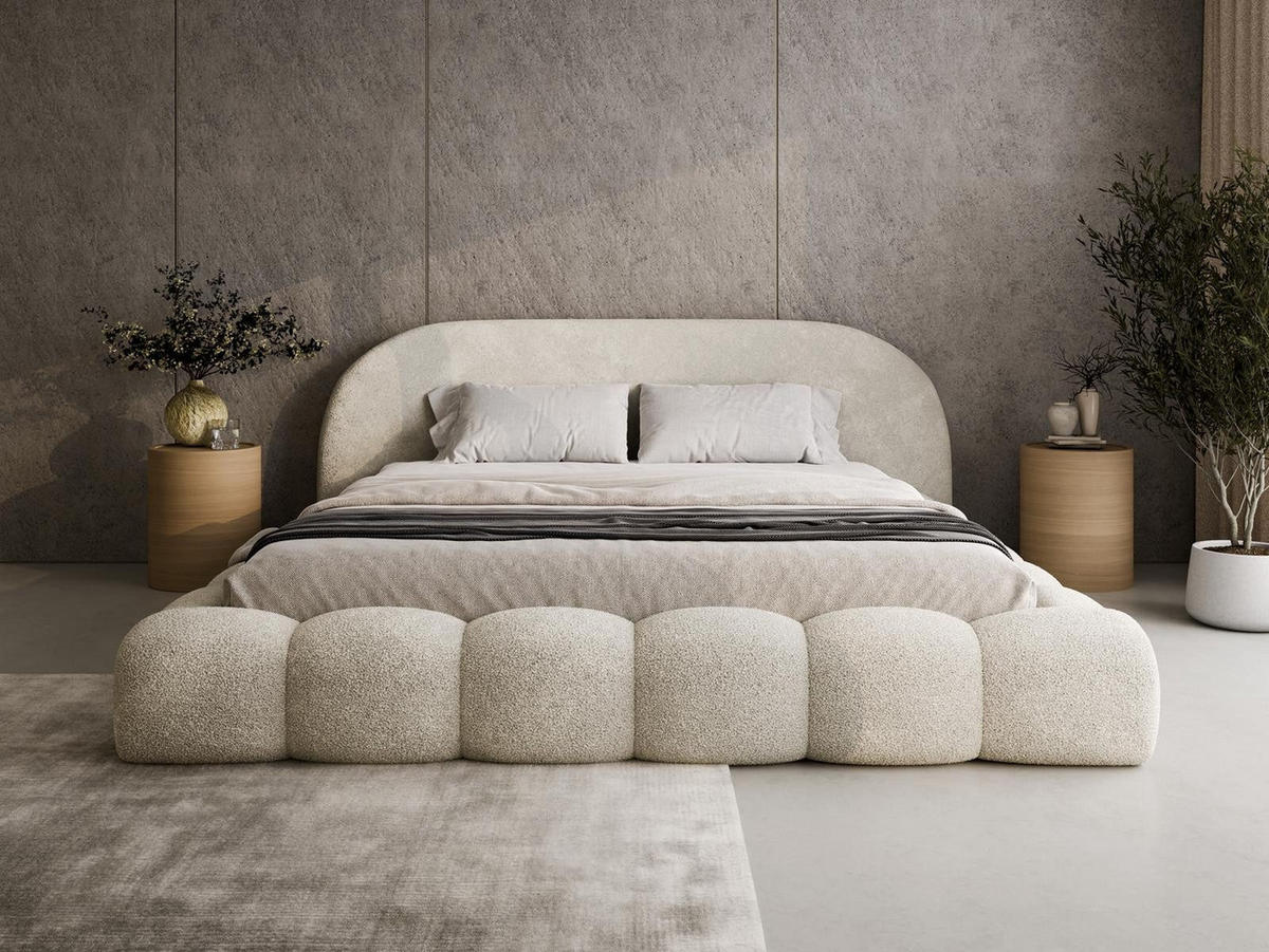 POLSTERBETT Metallrahmen 180x200 Hellbeige OMBIS - Creme, Holzwerkstoff (180/200cm) - Compleo24