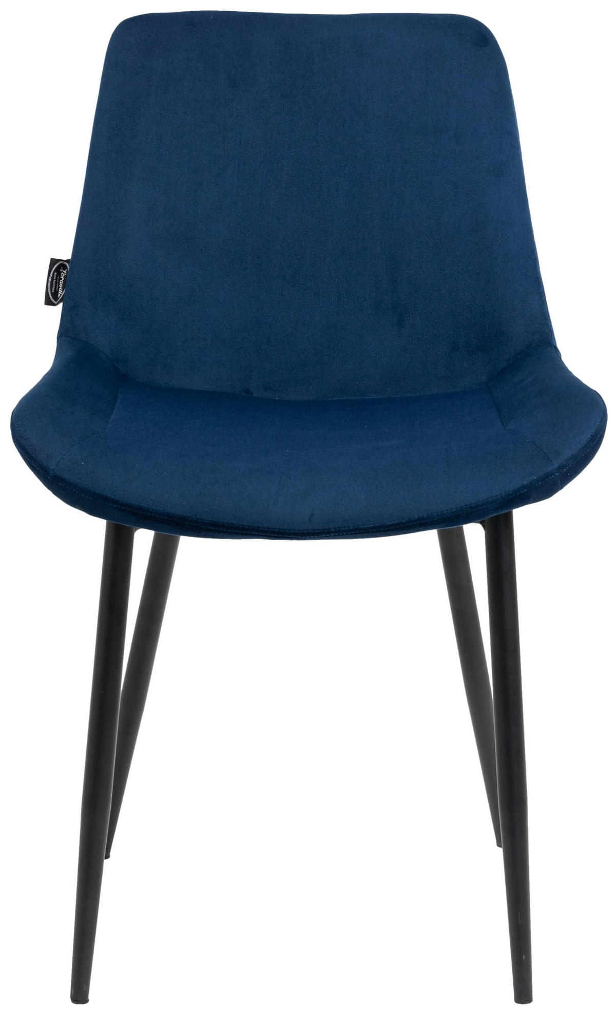 STUHL 4er Set Samt blau - Blau/Schwarz, Textil/Metall (51/80/60cm) - CLP
