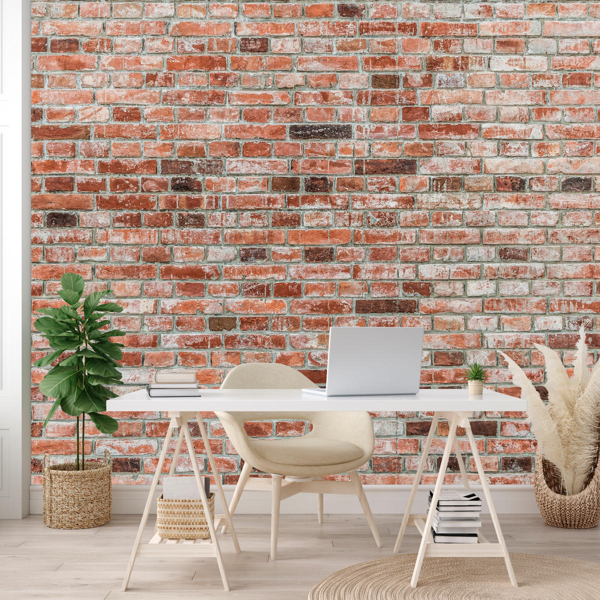 FOTOTAPETE für Büro Ziegelmauer Wand Abstraktion 500x350 - Braun, Papier (500/350cm) - Muralo