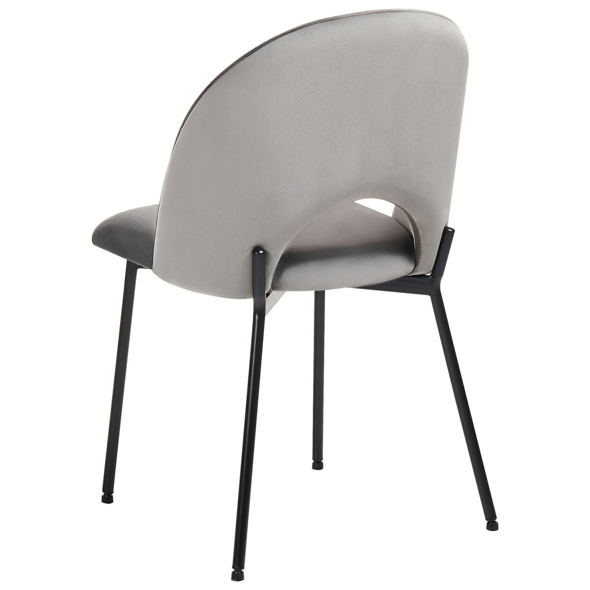 JÍDELNÍ ŽIDLE sada 2 ks Sametová látka Šedá Covelo - šedá, kov/textil (46/83/53cm) - Beliani