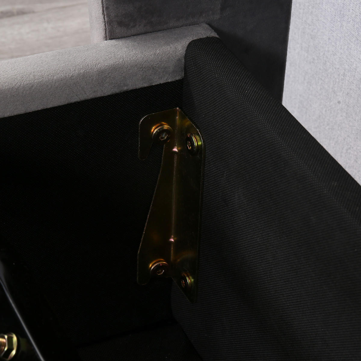 POLSTERBETT 180x200 Ohrenform Samt Hydraulisch Stauraum Grau - Grau, Textil - FLIEKS