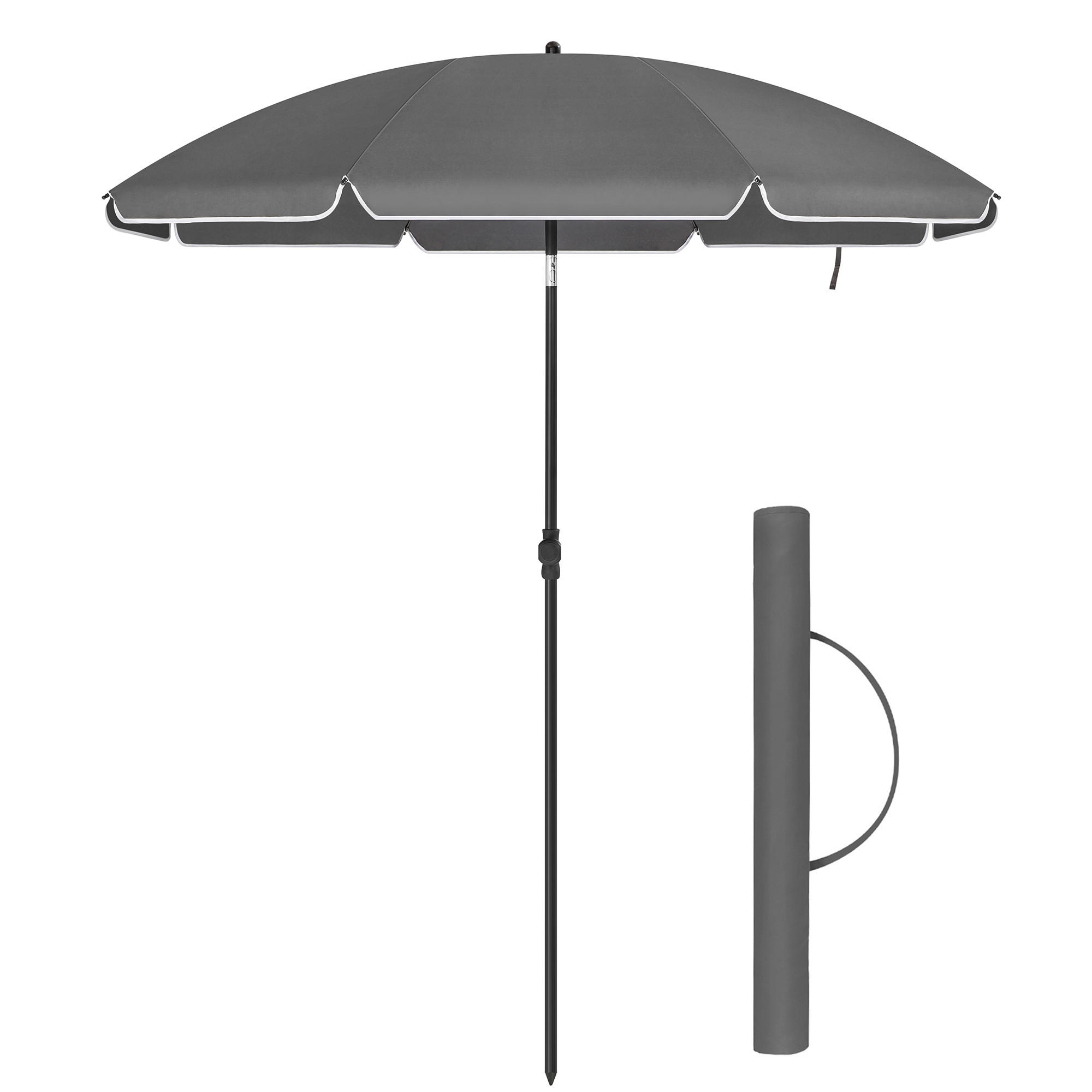 SONNENSCHIRM Sunny - Grau, Metall (200/200cm) - SONGMICS