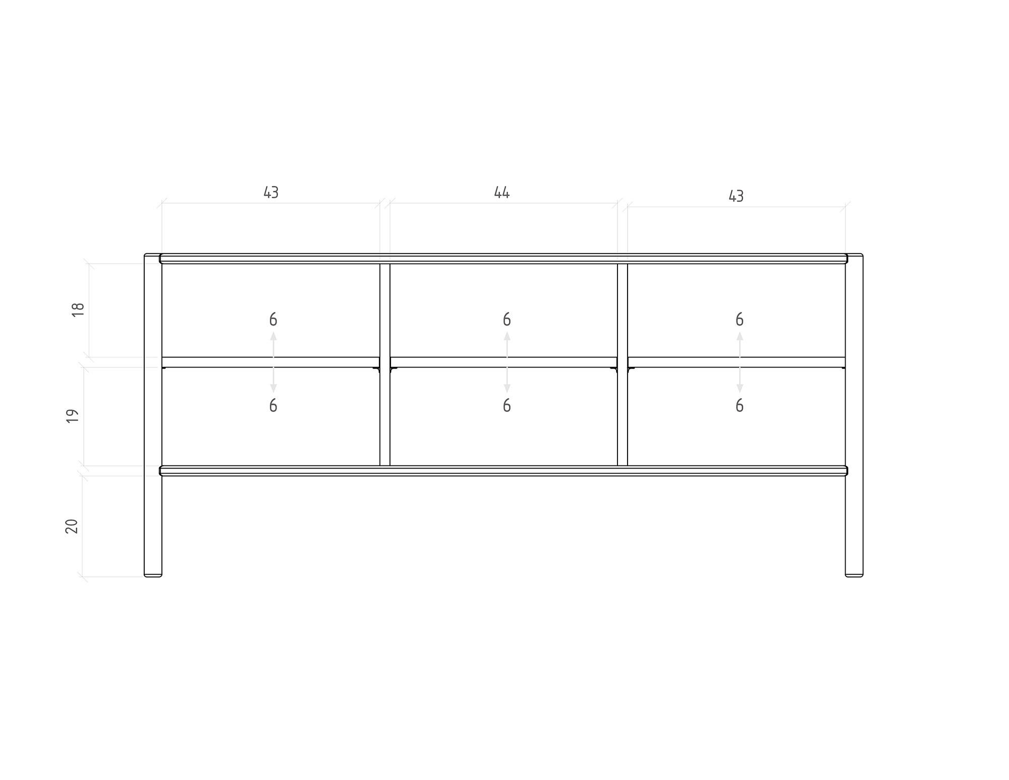KOMMODE INA Wildeiche - Mokka, Holz (142/64/46cm) - byoak