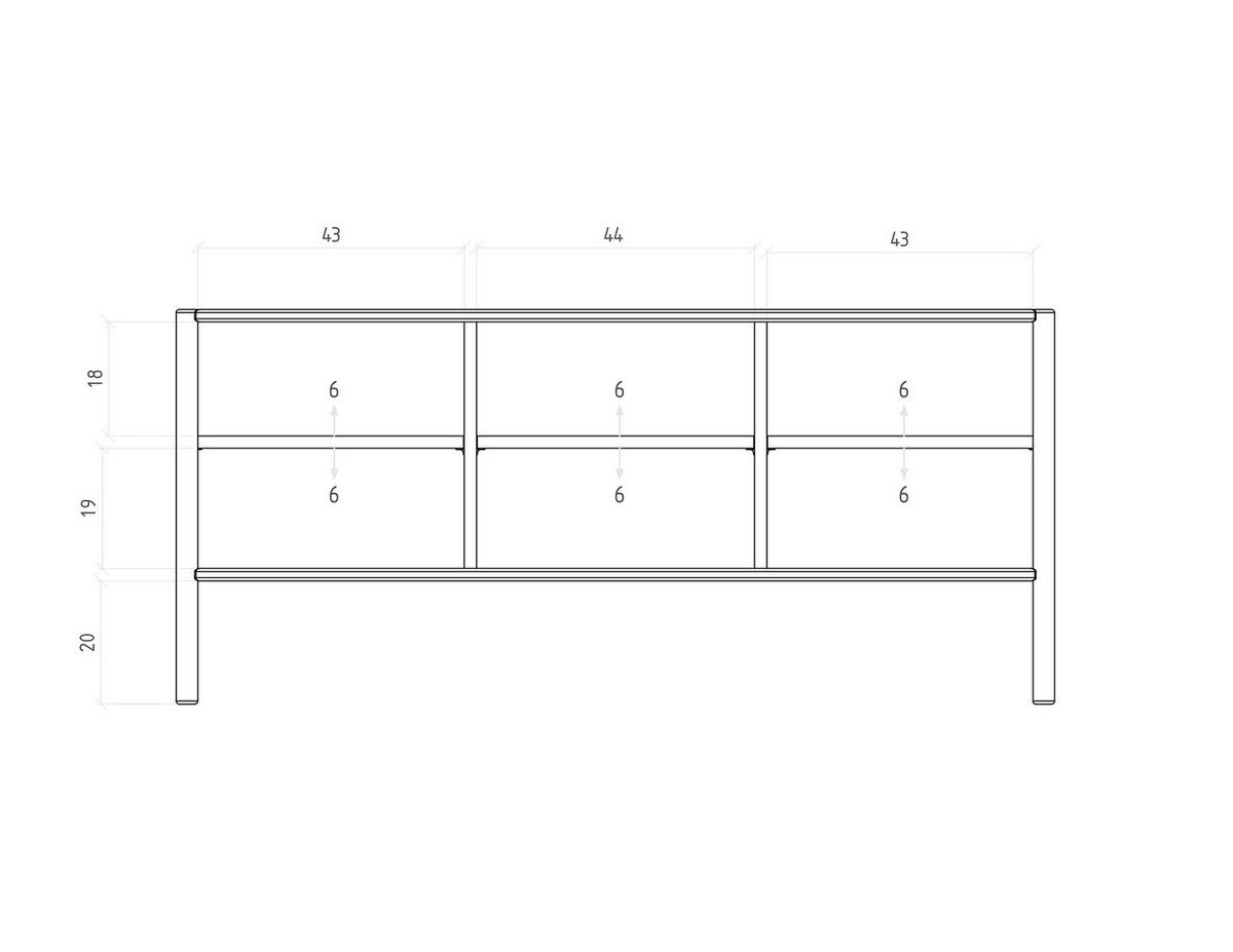 KOMMODE INA Wildeiche - Mokka, Holz (142/64/46cm) - byoak