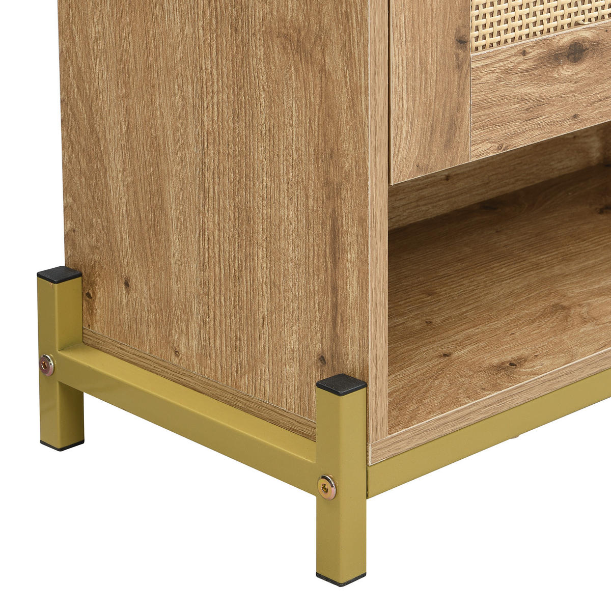 SCHUHSCHRANK aus MDF 108,5x24x100cm in Naturfarben mit Ablagefach - Naturfarben, Holzwerkstoff (108.5/100/24cm) - Modfu