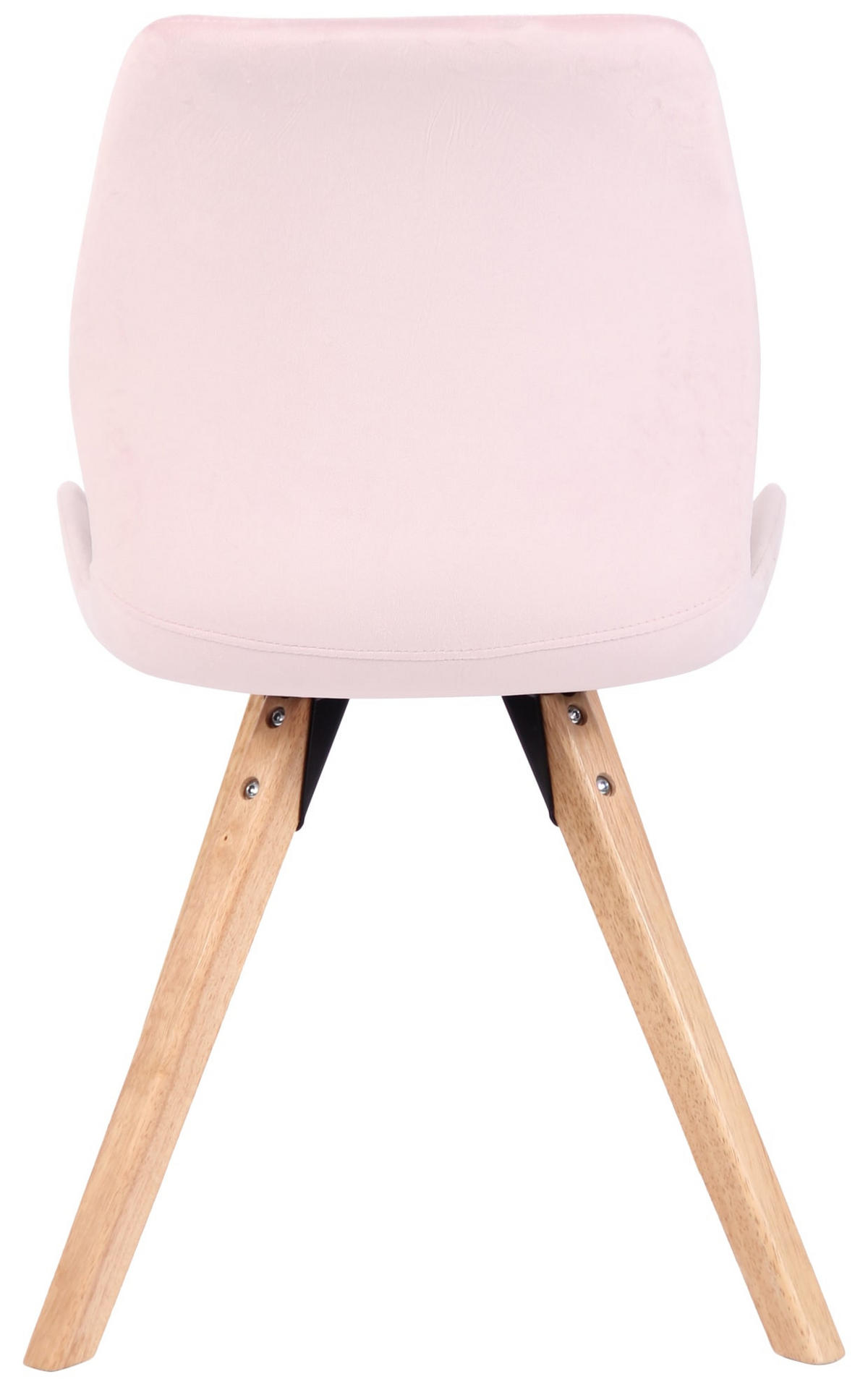 STUHL 4er Set Samt pink - Pink/Eukalyptusholzfarben, Holz/Textil (49/87.5/58cm) - CLP