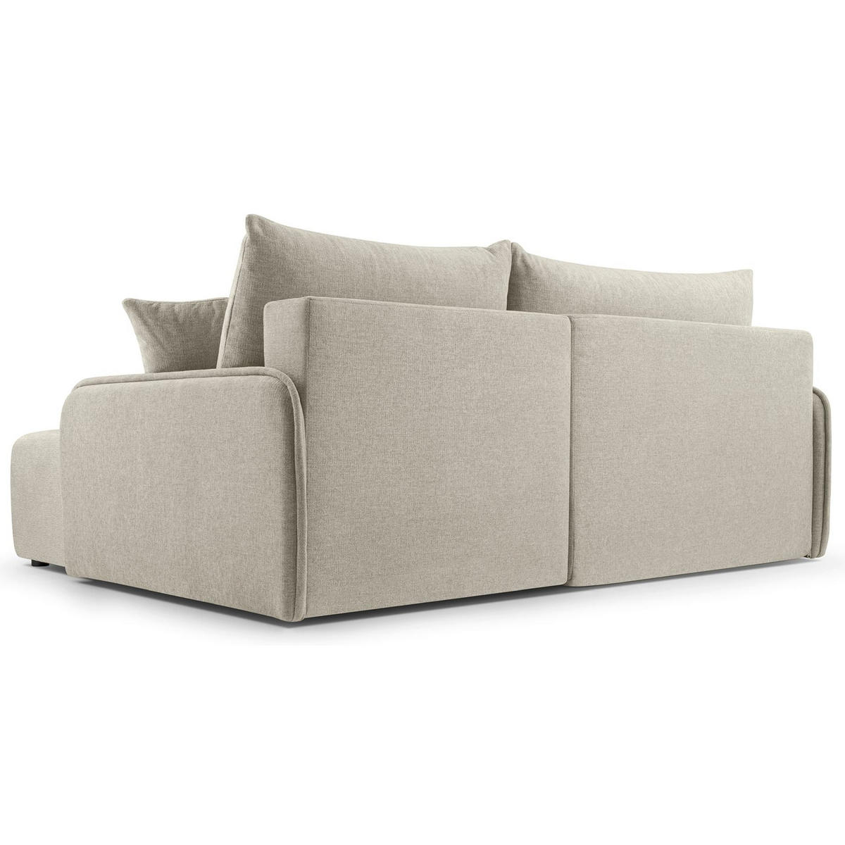 ECKSOFA Netarro, Beige Chenille, rechtsseitig - Beige/Schwarz, Kunststoff/Textil (147/198cm) - Selsey