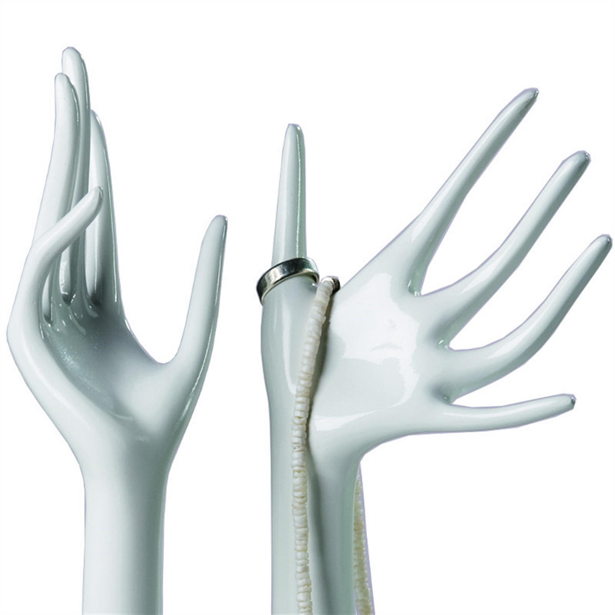 SCHMUCKHALTER Graciosa 2er-Set Handform Weiß - Weiß, Kunststoff (8.8/33/7.5cm) - DESIGN DELIGHTS