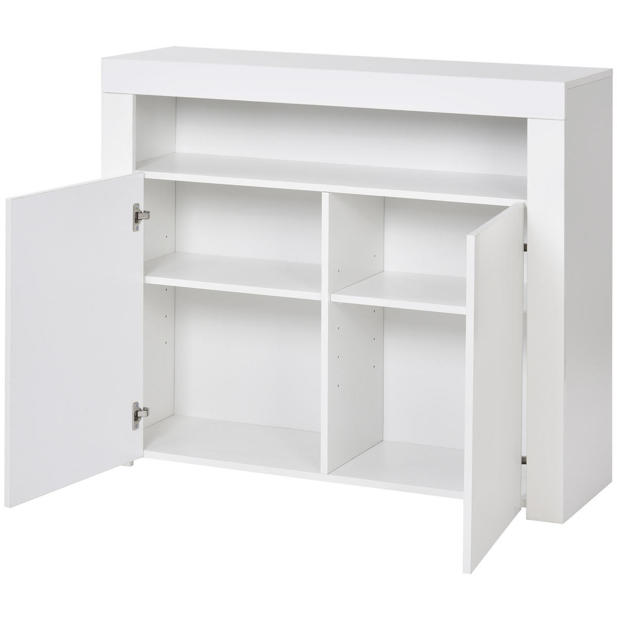 SIDEBOARD 108/40/92 cm Weiß aus MDF mit LED-Beleuchtung - Weiß, Holzwerkstoff (40/92/108cm) - OKMYHOME