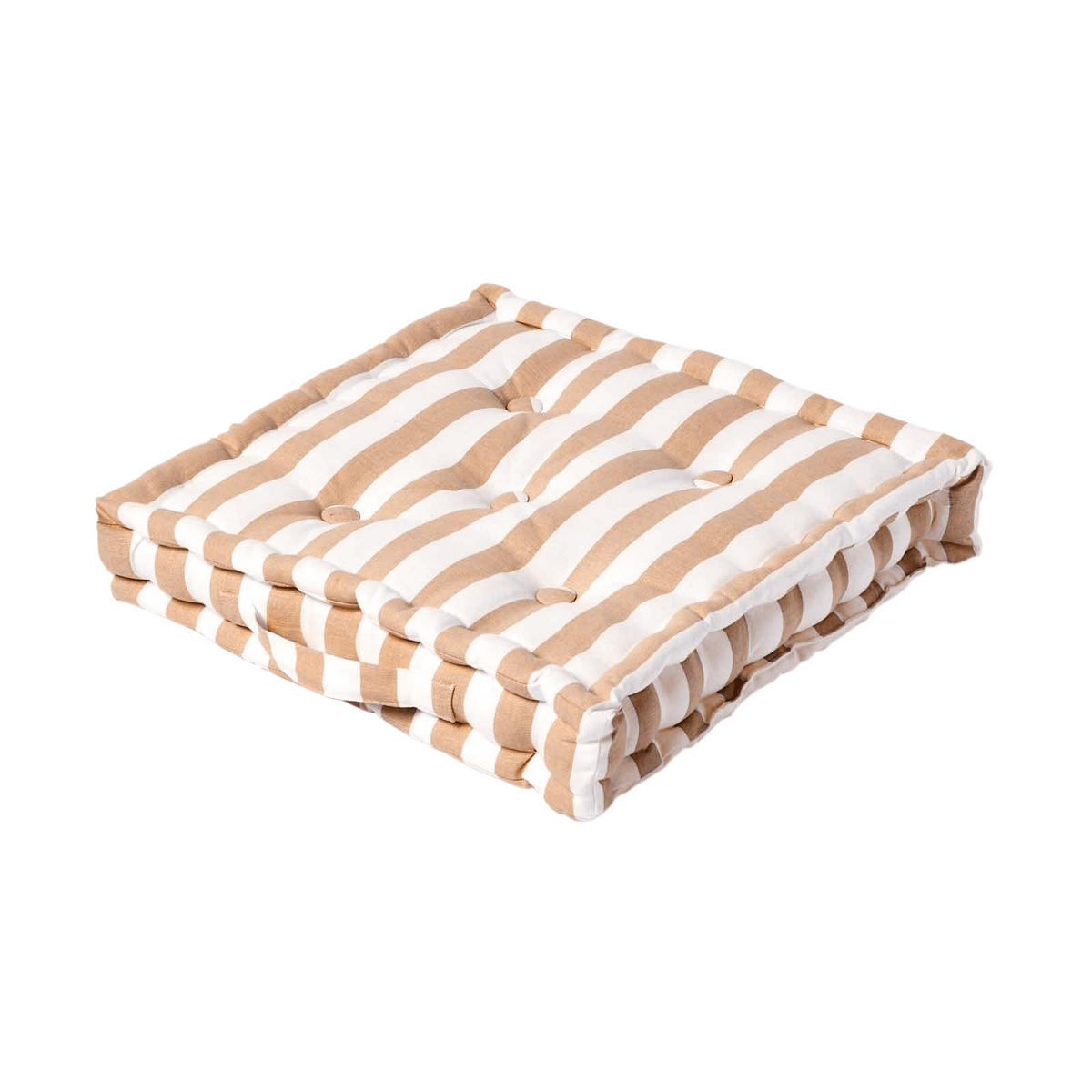 SITZKISSEN beige-weiß gestreift 50/50/10 cm - Beige, Textil (50/50/10cm) - Homescapes