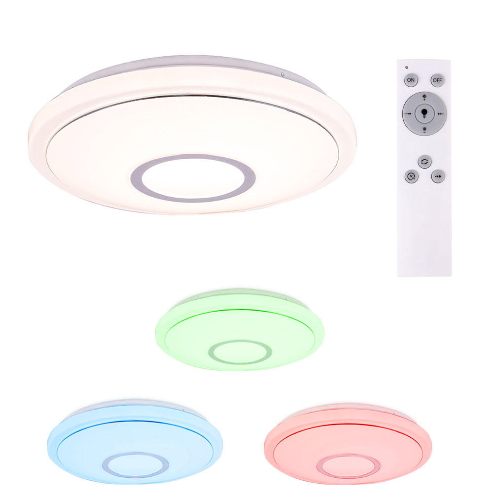 LED DECKENLEUCHTE Connor Weiß Kristalloptik - Weiß, Metall (40/40/6.5cm) - Globo Lighting