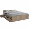 BETT TWIST mit Nachttisch und Schublade/ Bett 140x190 - Gebleichte Eiche Dekor - Weiß, Holzwerkstoff (140/190cm) - Weber Industries