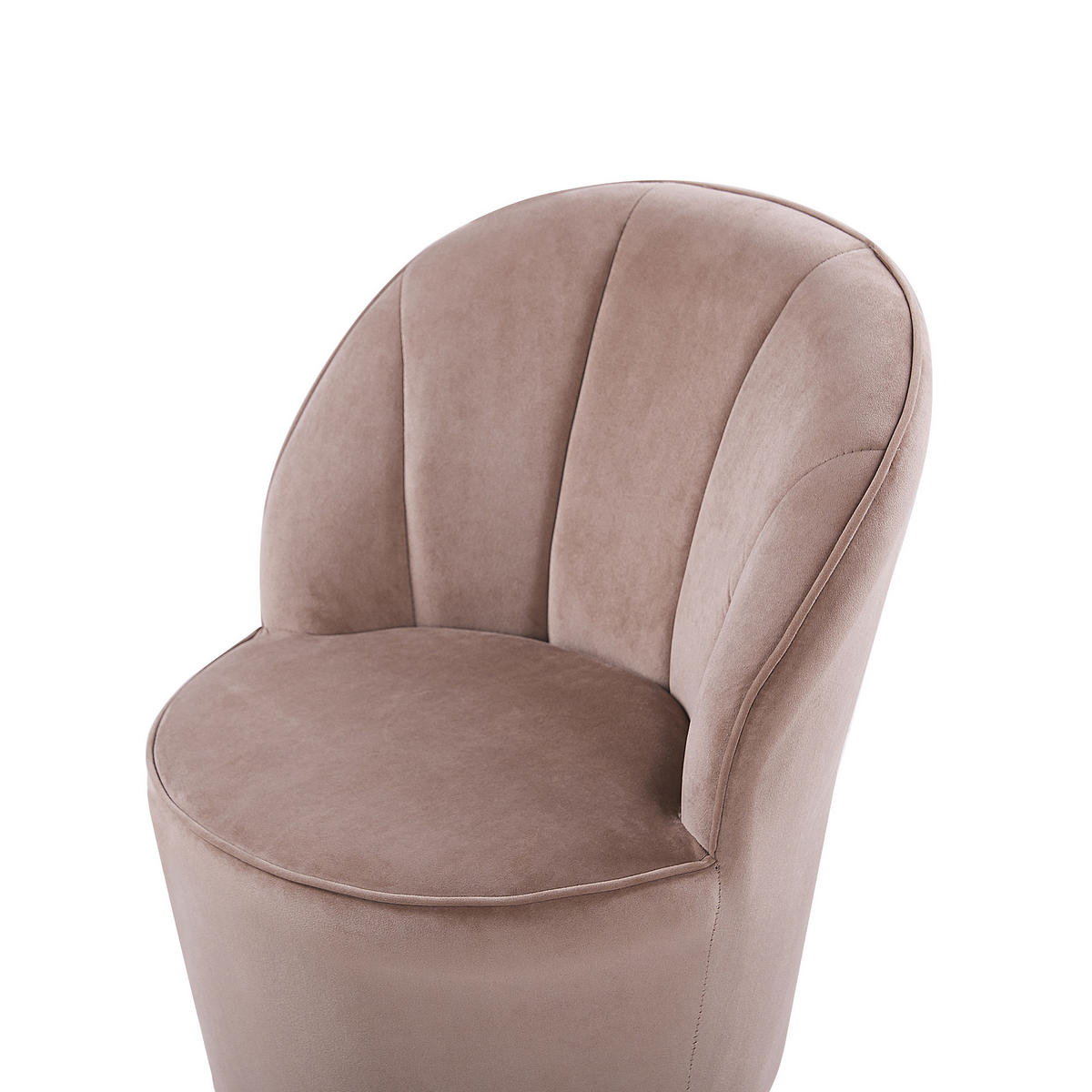 SESSEL Samtstoff Beige/Gold Alby - Beige, Textil/Metall (56/72/61cm) - Beliani