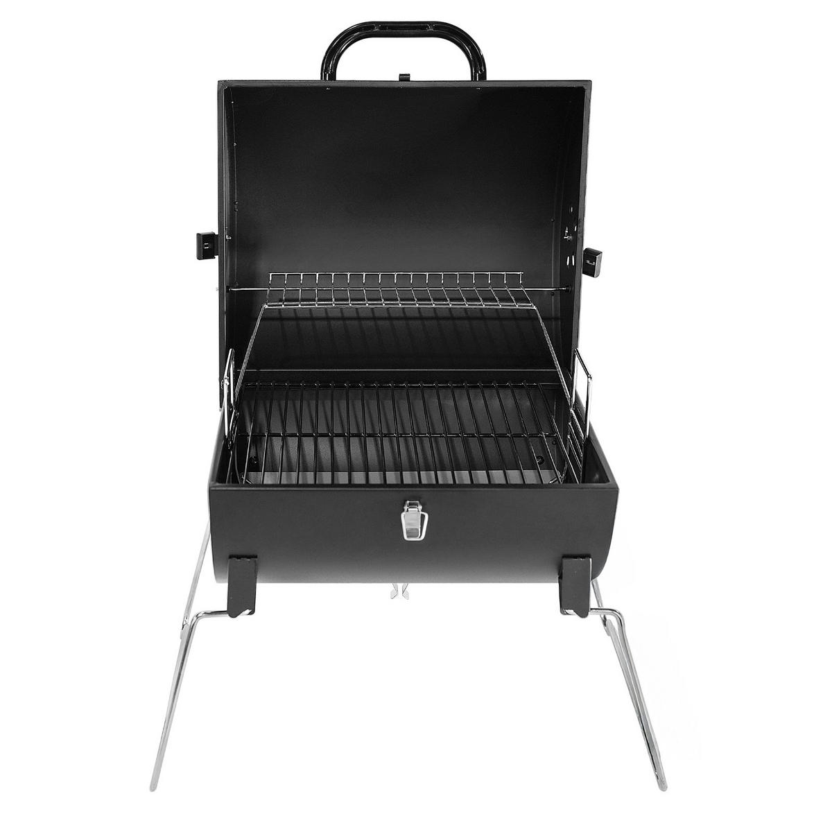 HOLZKOHLEGRILL CHAROX Tragbar - Schwarz, Metall (50/54/46cm) - TAINO