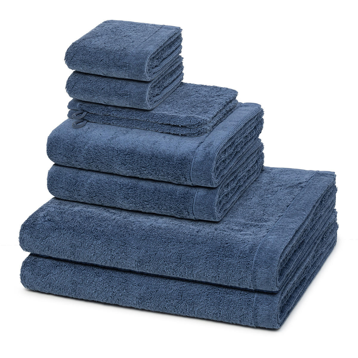 FROTTIERSET Lifestyle 8-teilig - Dunkelblau, Textil (50/100cm) - Cawoe
