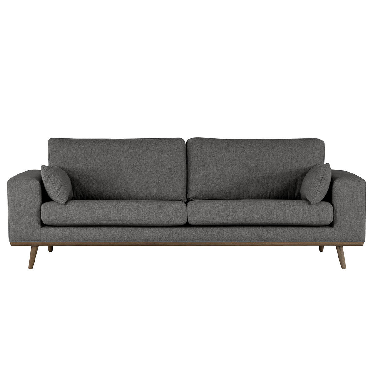 2-SITZER SOFA - Eichefarben/Dunkelgrau, Eichenholz/Textil (197/81/88cm) - home24