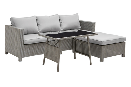 Gartenbank Akazie Grau Akaziefarben Design Holz Textil 190 75