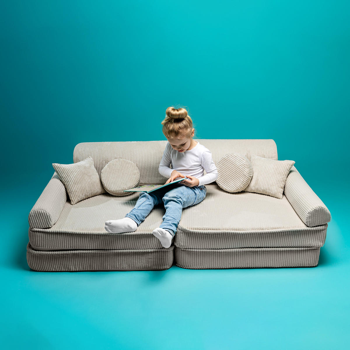 KINDERSOFA, Aesthetic, Cord, Puderrosa - Pink, Textil (160/48/80cm) - MeowBaby