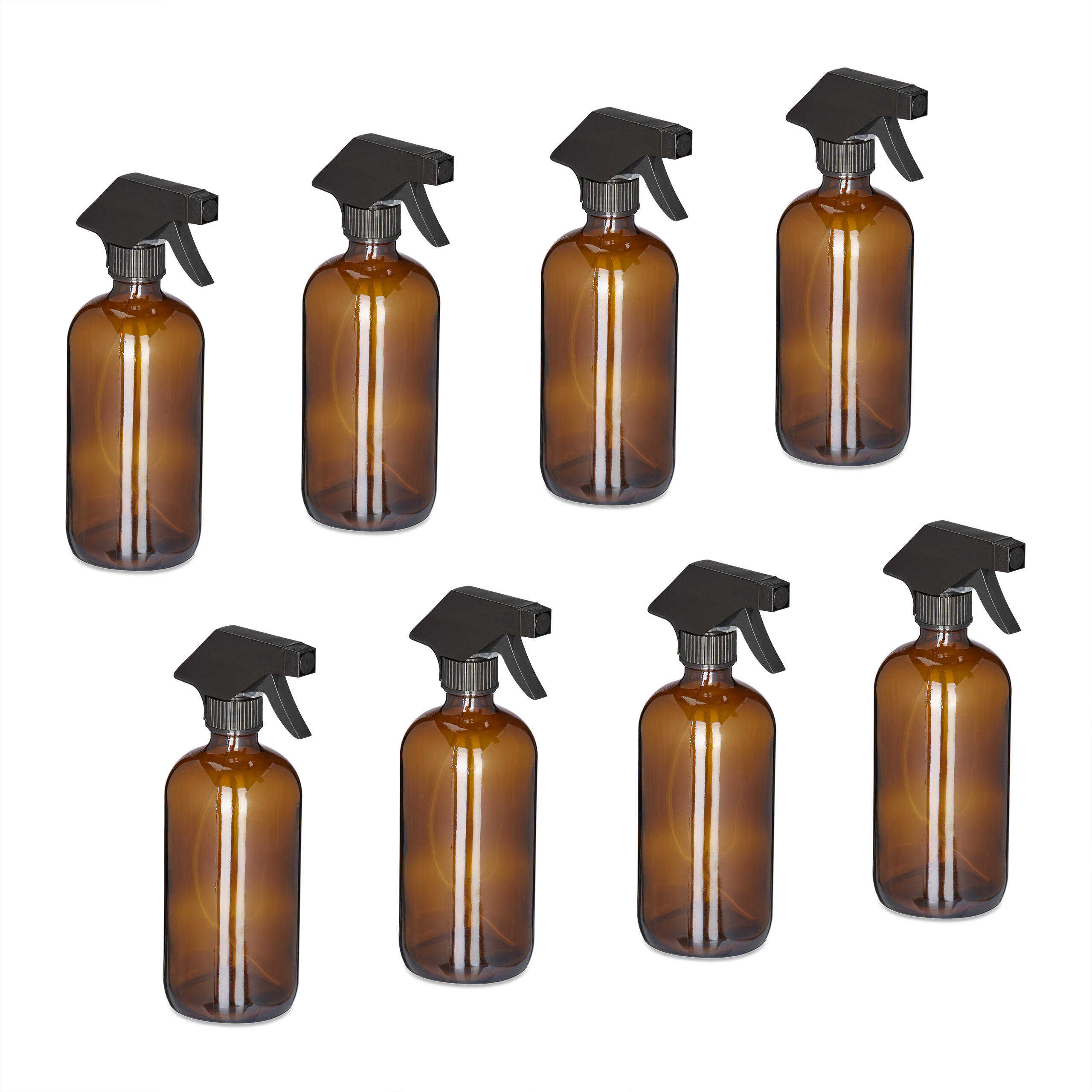ROZPRAŠOVAČ Hnědý 8dílná-sada sklo 500 ml - hnědá, plast/sklo (9.5/21/7.5cm) - Relaxdays