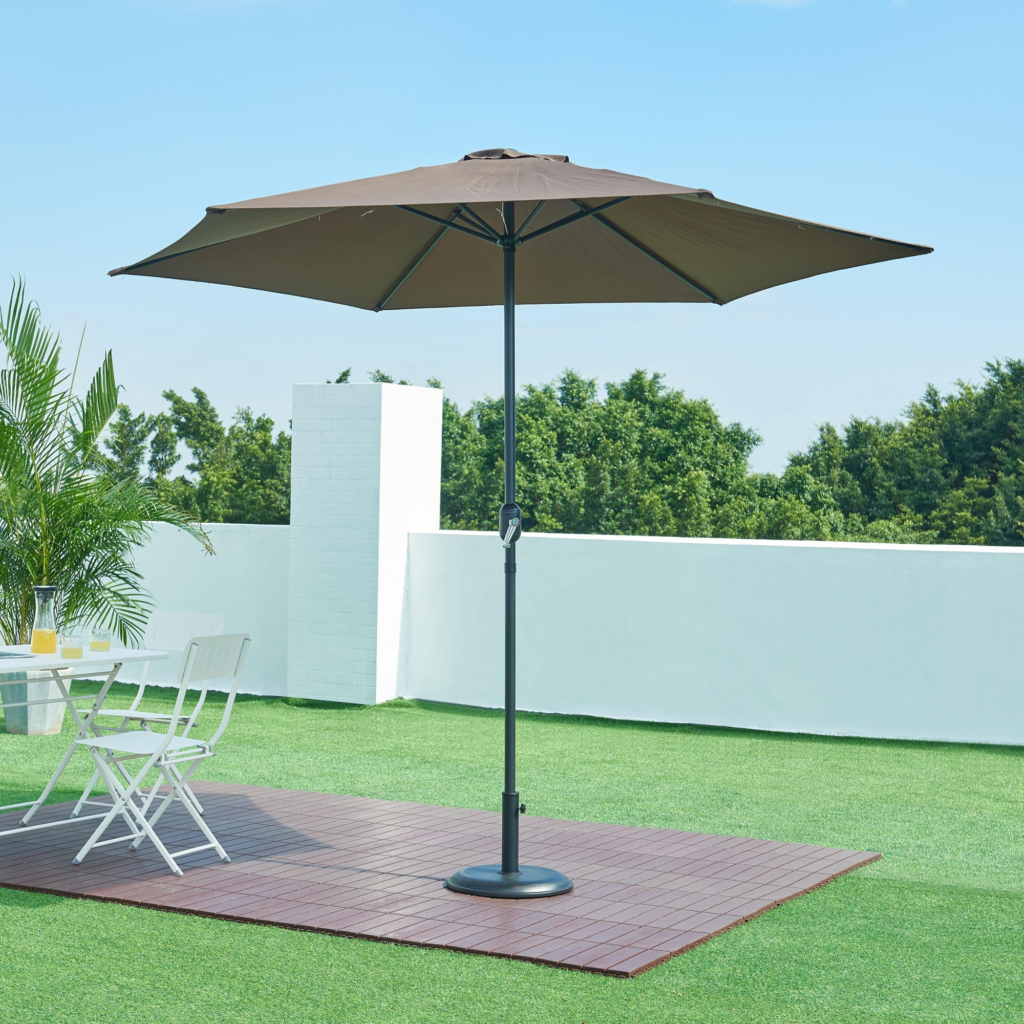 SONNENSCHIRMSTÄNDER Bionaz - Schwarz, Stein (45/45cm) - casa.pro