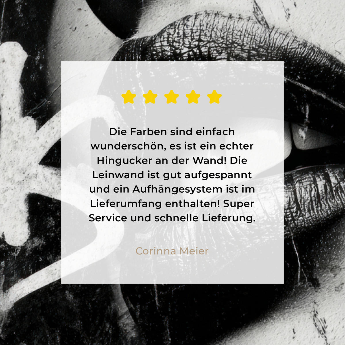 LEINWANDBILD Gesicht - Mund - Graffiti - Schwarz Deko XXL 80x120 cm - Schwarz, Textil (80/120cm) - MuchoWow