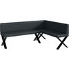 ECKBANK ERIC_X - Dunkelgrau, Leder (142/196cm) - Meblini