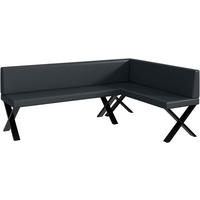 ECKBANK ERIC_X - Dunkelgrau, Leder (142/196cm) - Meblini