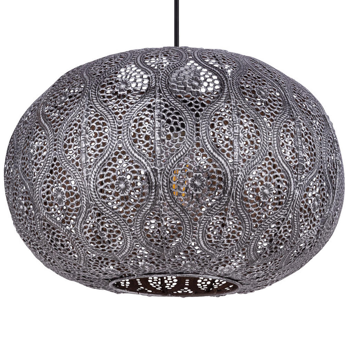 LED HÄNGELEUCHTE Metall Silber - Schwarz, Metall (30/30/120cm) - Globo Lighting