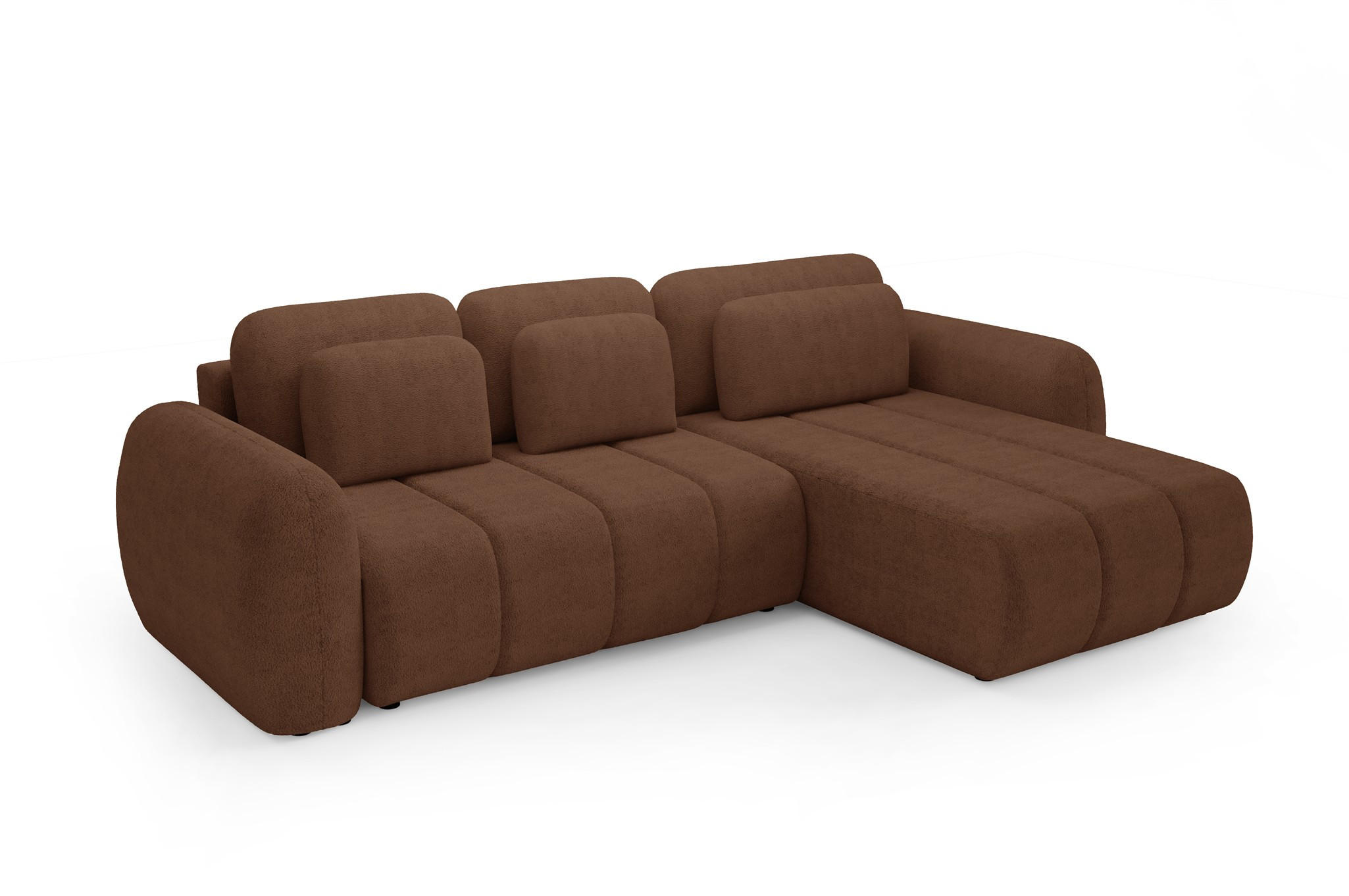 ECKSOFA Caria Mit Schlaffunktion - Rotbraun, Holzwerkstoff/Textil (304/190cm) - Fun Möbel