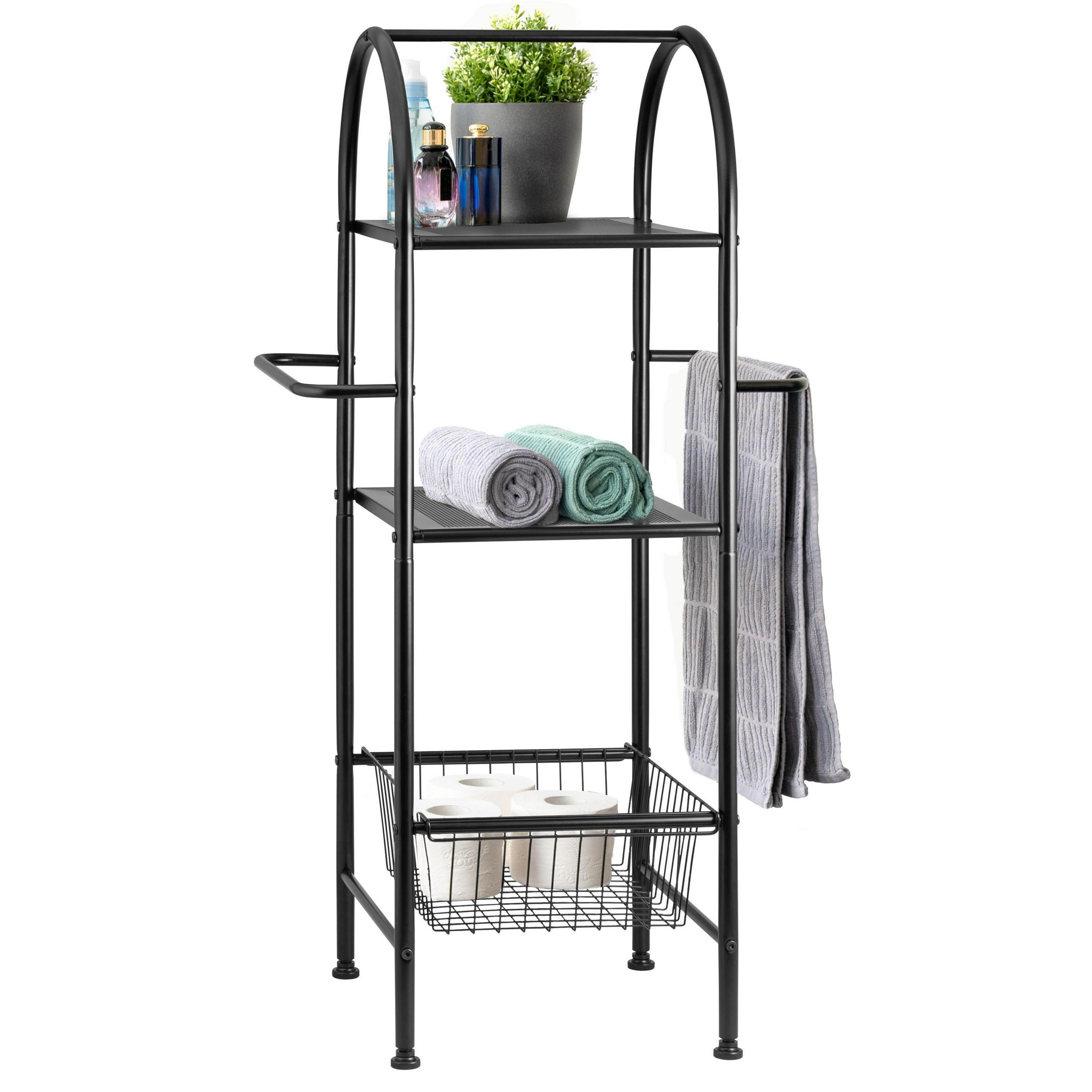 BAD-STANDREGAL, schwarz, Stahl - Schwarz, Metall (52.5/37/100cm) - bremermann