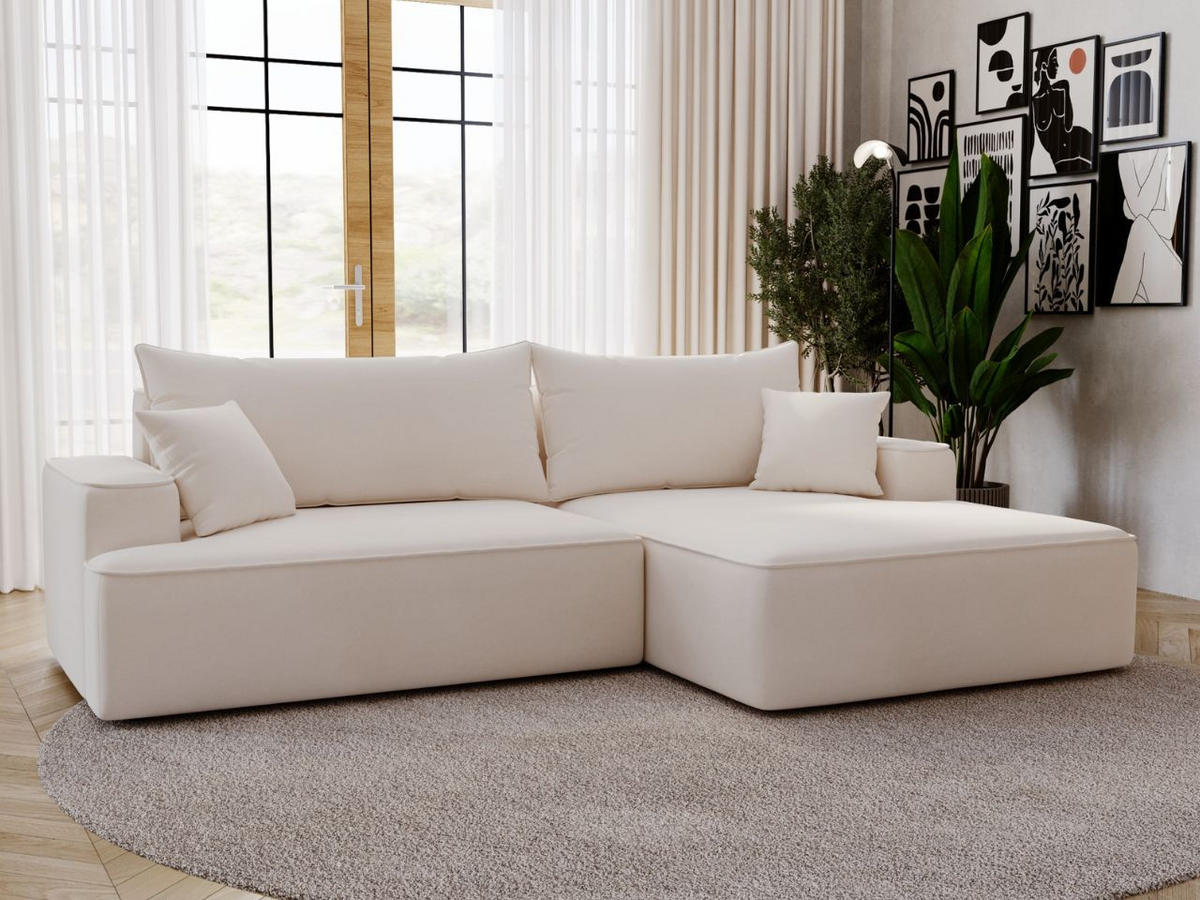 ECKSOFA California Creme Rechts - Creme, Holz/Textil (270/165cm) - Graingold