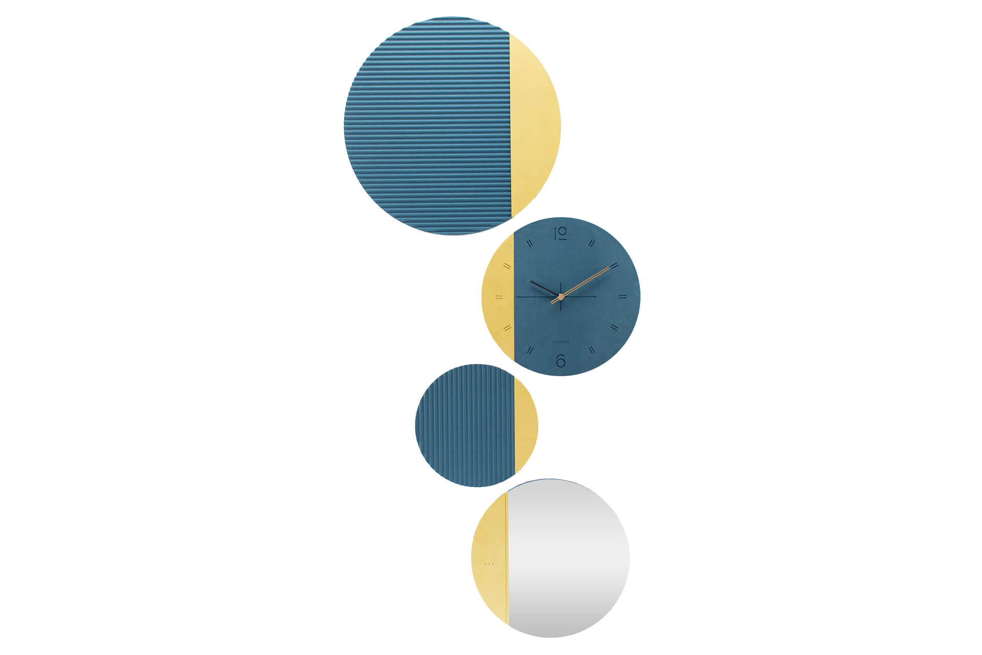 WANDUHR Design Blau 55/134 cm - Blau, Glas/Holzwerkstoff (4.15/133.9/1cm) - ONZENO