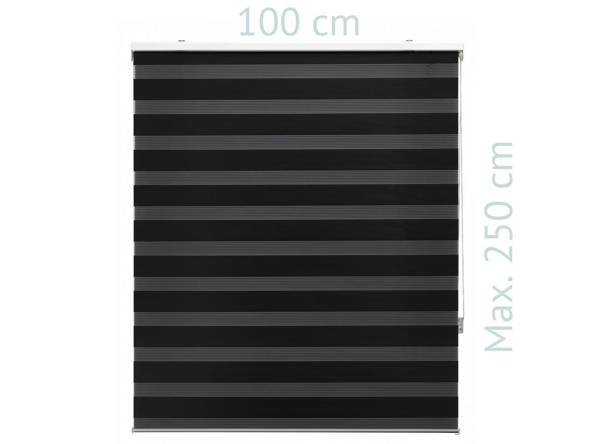 ROLLO Polyester Transluzent Schwarz 100x250 - Schwarz, Textil (100/250/1cm) - Purline