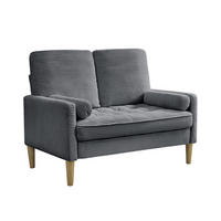 2-SITZER SOFA Cord Grau - Grau, Holz/Holzwerkstoff (121/87/76cm) - WISHDOR