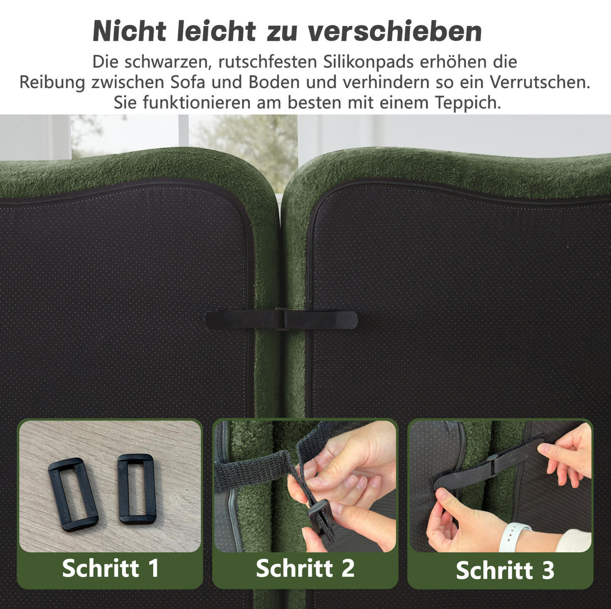2-SITZER 192/98/70 cm Grün aus Stoff mit beweglichen Armlehnenkissen - Grün, Textil (98/70/192cm) - OKMYHOME