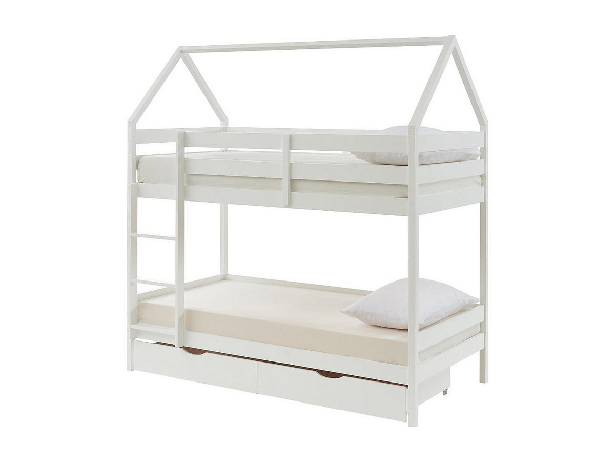 HAUSBETT - 2 Personen - holz - weiß Chori - Weiß, Holz (90/190cm) - Vente-Unique