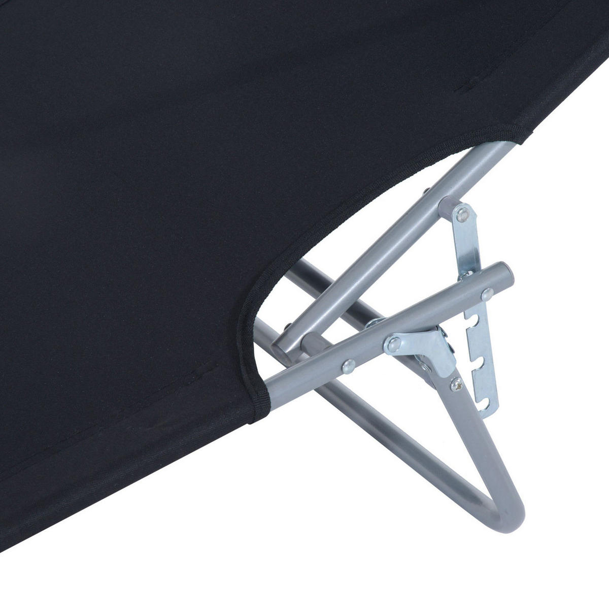 SONNENLIEGE aus Metall 187x58x36 cm in Schwarz mit verstellbarem Sonnendach - Schwarz, Metall (58/36/187cm) - Modfu