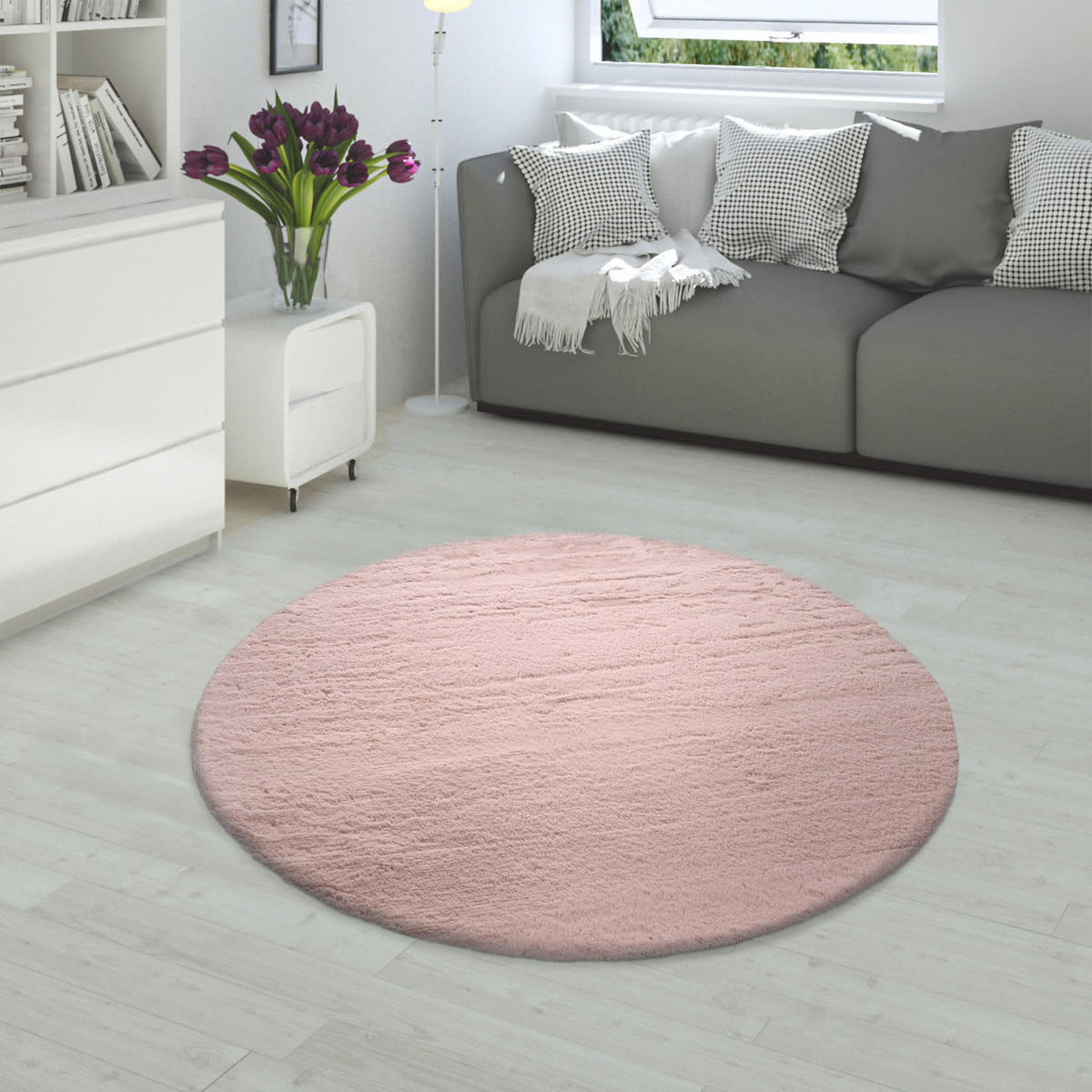 HOCHFLORTEPPICH 160/160 cm Rabbit 780 - Pink, Kunststoff (160/160cm) - Paco Home