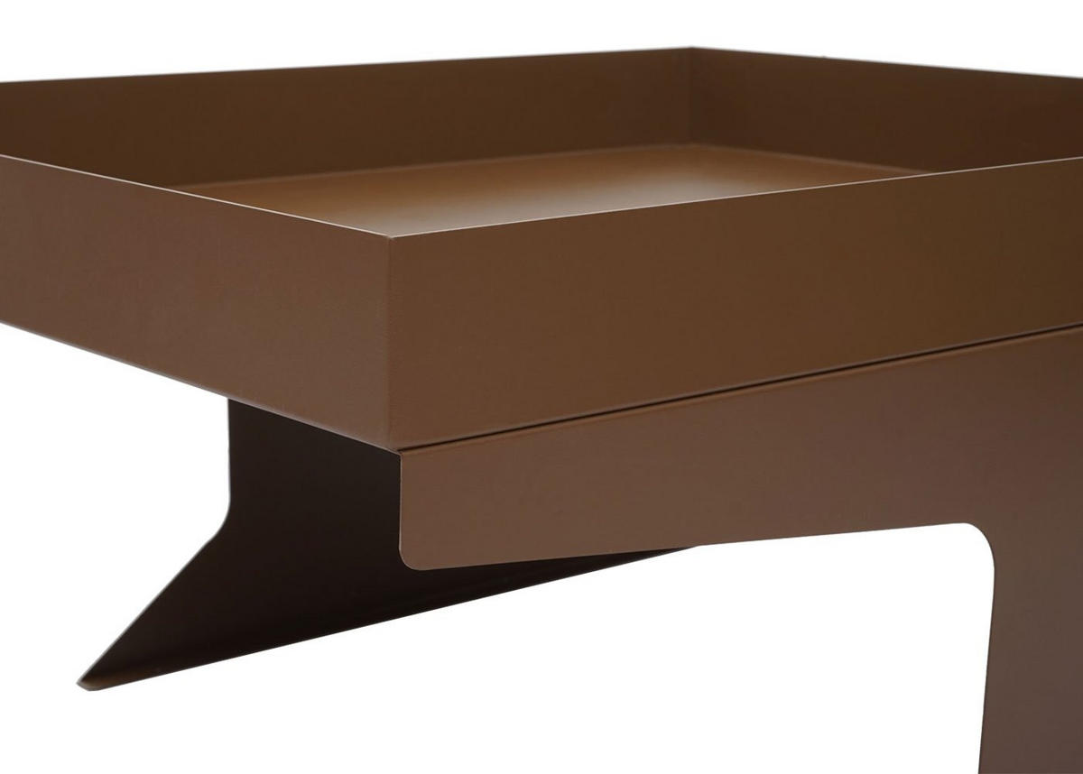 MÄHROBOTER-GARAGE mit Pflanzkasten 37x60x70cm Metall Braun - Braun, Metall (60/37/70cm) - PROREGAL