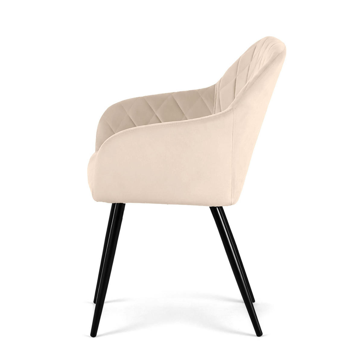 POLSTERSTUHL 4er Set, Metallbeine Beige, Schwarz 54,5/82/58 - Beige/Schwarz, Textil (55/82/58cm) - RAUMHIRSCH FURNITURE