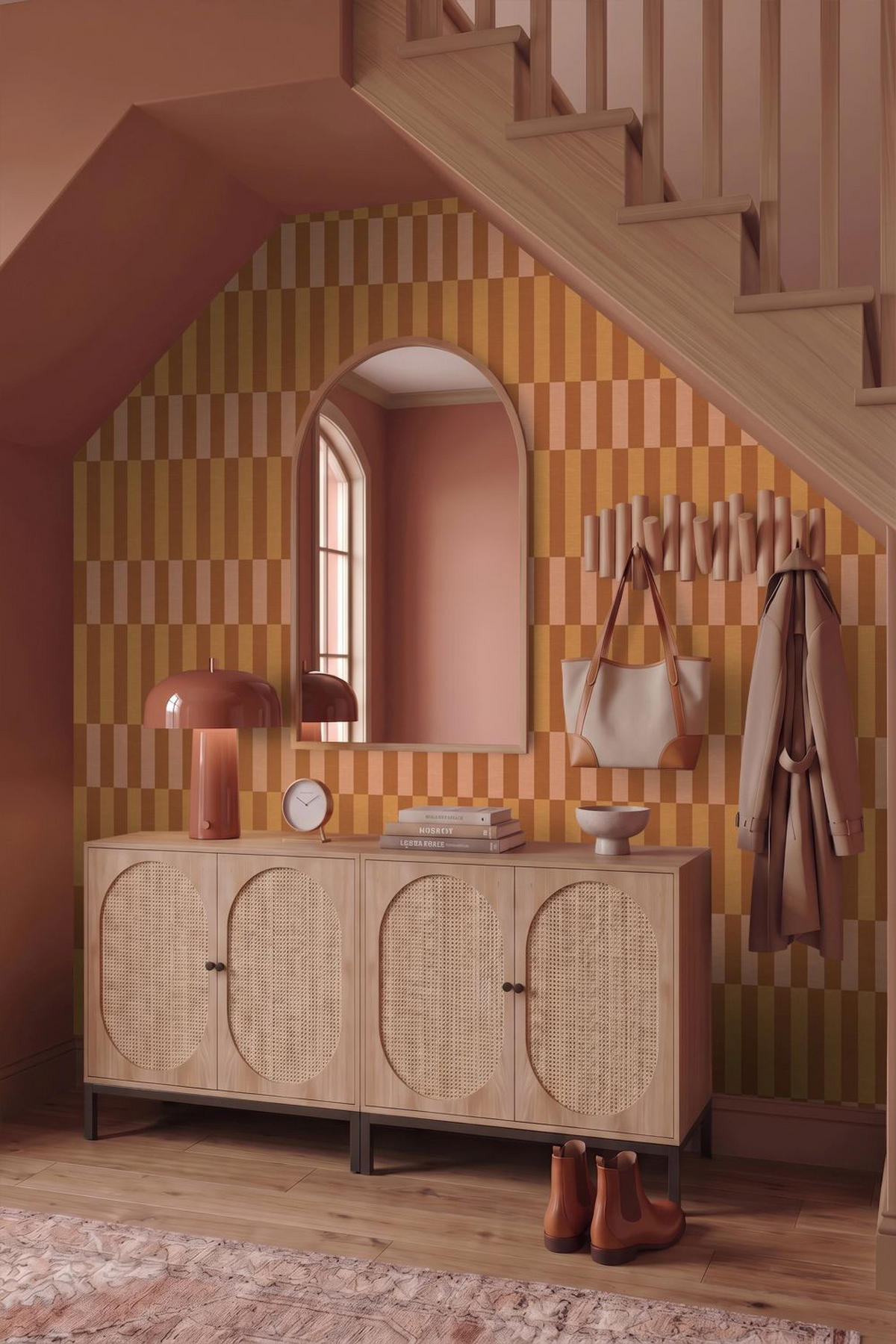 TAPETE Leinenoptik-Streifen 50 x 900 cm - Terracotta, Papier (50/900cm) - ESTAhome