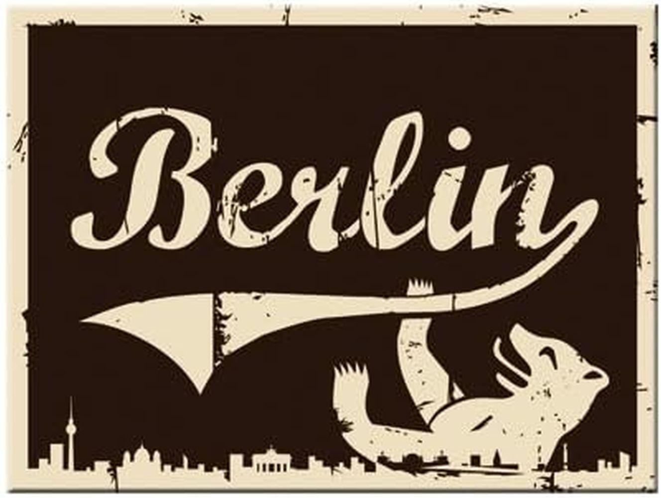 MAGNET 6/8 cm CityStyle Bär Braun - Multicolor, Metall (8/6/0.1cm) - Nostalgic-Art