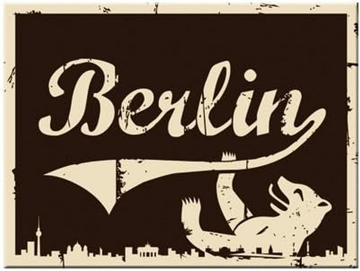 MAGNET 6/8 cm CityStyle Bär Braun - Multicolor, Metall (8/6/0.1cm) - Nostalgic-Art