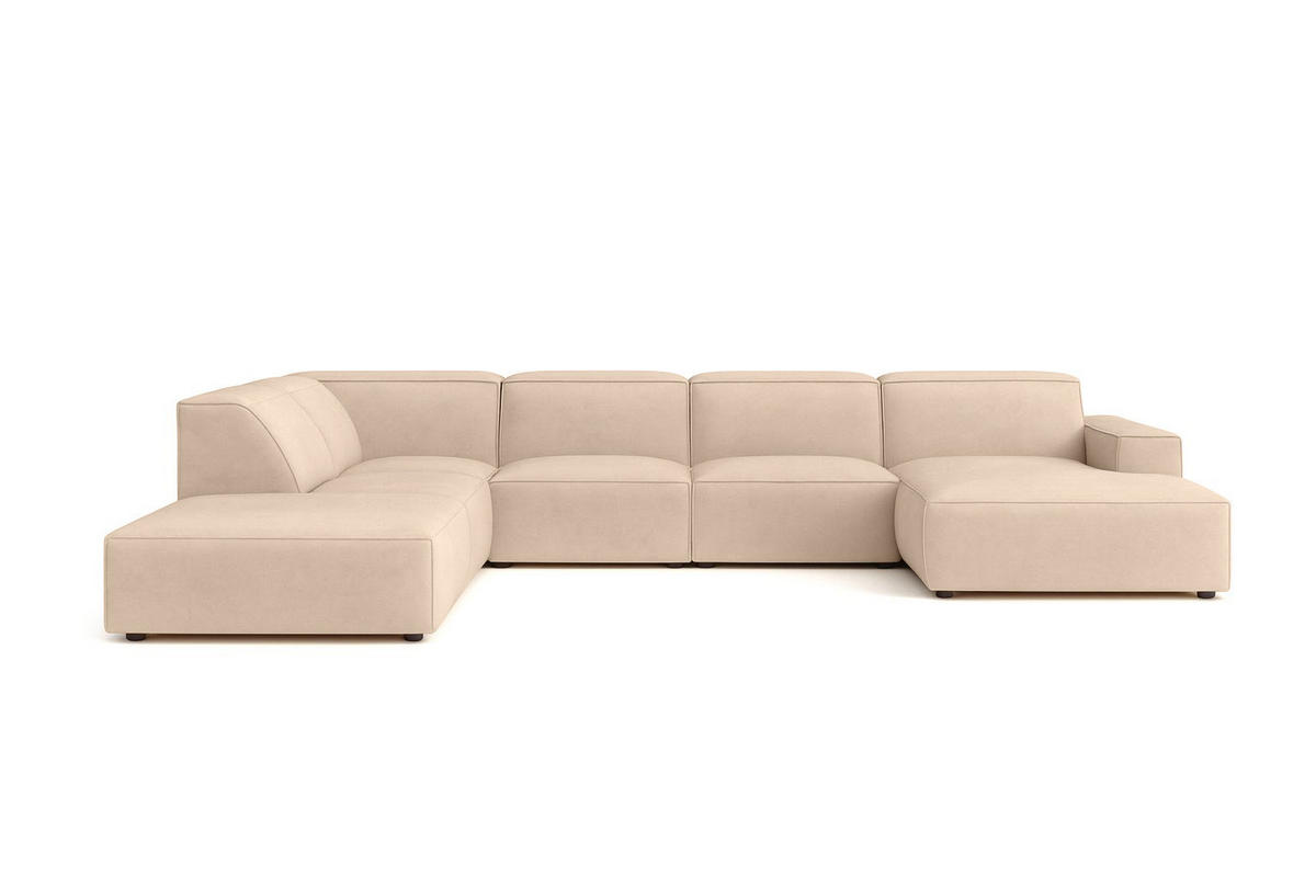 ECKSOFA Cursal V, Stoff Salvador, Beige, Links - Beige, Holz (364/262cm) - Kaiser Möbel