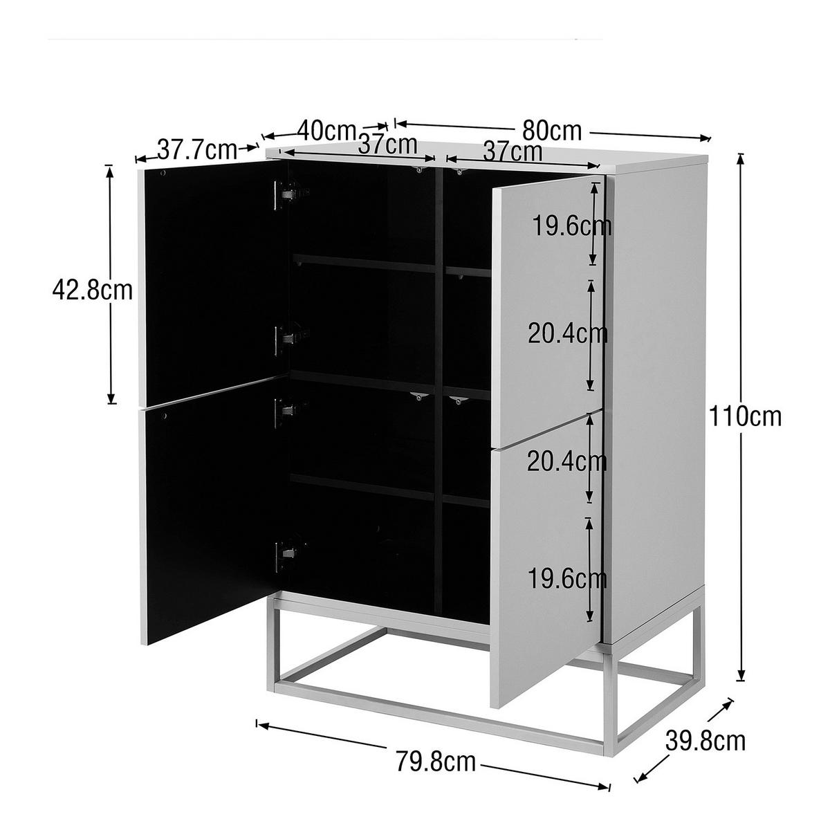 HIGHBOARD - Kaschmir, Holzwerkstoff/Metall (80/110/40cm) - home24