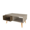 COUCHTISCH Oberon Travertin Walnuss - Beige, Holzwerkstoff (60/90/43cm) - Decorotika