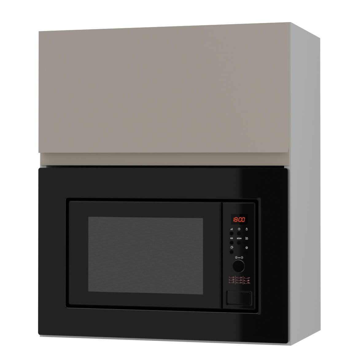 Feldmann-Wohnen Mikrowellenumbauschrank Beige, Grau 60x72x32.5 cm