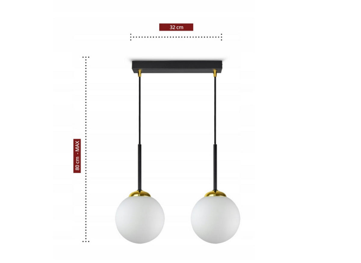 PENDELLEUCHTE Milano Glas - Goldfarben/Schwarz, Glas/Metall (14/35/80cm) - kiki design